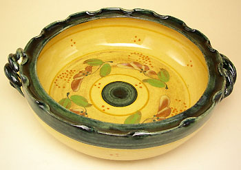 Provence hand made pottery round gratin plate (OCEANE) - Click Image to Close